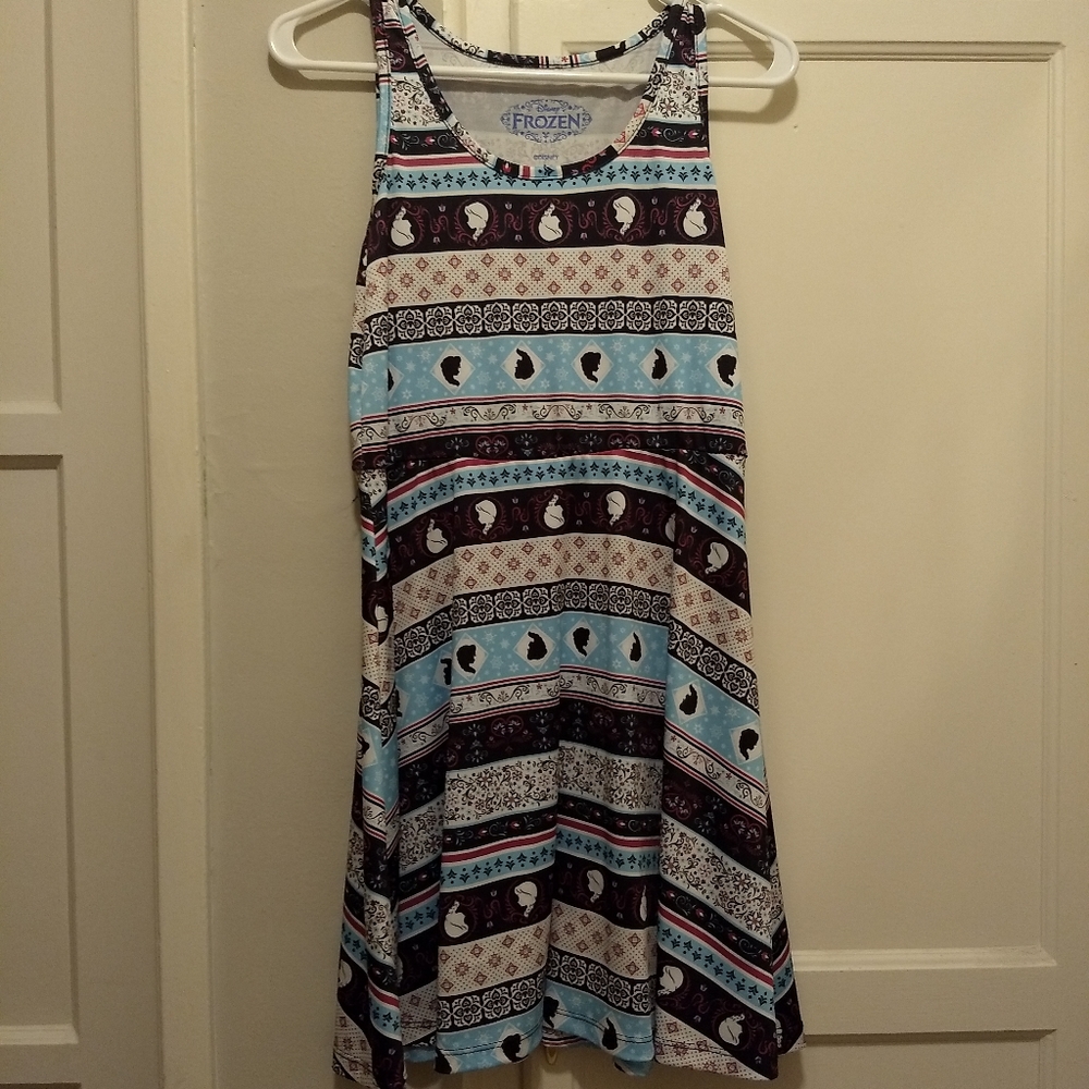 Frozen Anna and Elsa Stripe Skater Dress Hot Topic